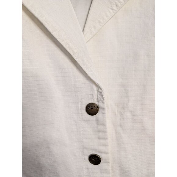 XCVI White Cotton Utility Blazer Jacket Pockets Drawstrings 2X Womens Casual - Picture 10 of 16